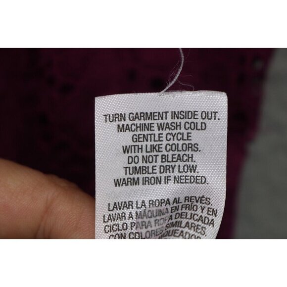 Laura Scott Lace Purple 3/4 Sleeves Top-Size Large - Picture 6 of 8